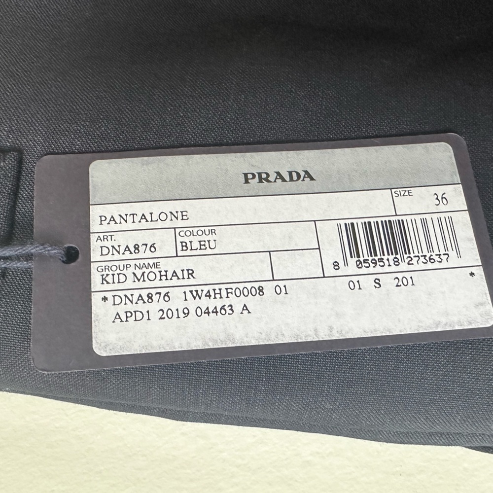 NWT $1300 Prada Women’s Mohair/Wool Pants Navy 36 - Picture 6 of 10